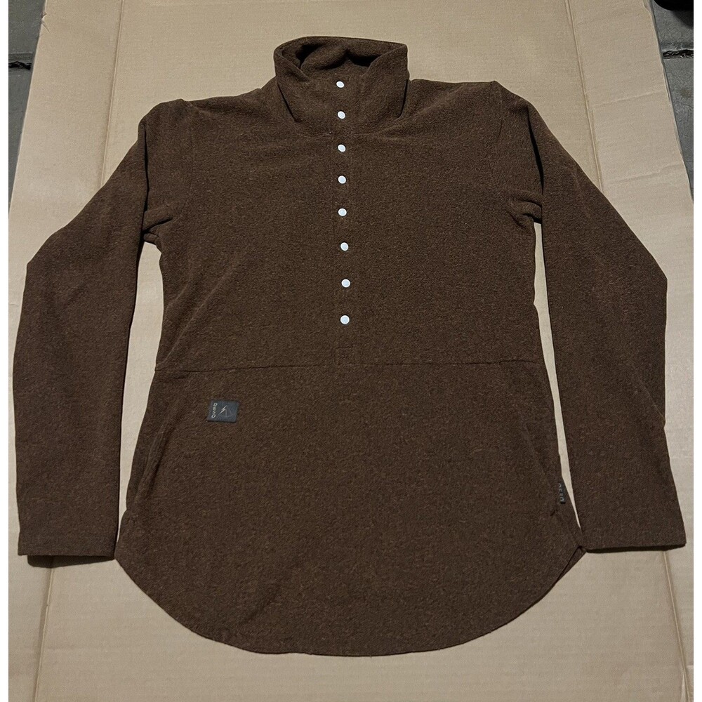 Women’s Size Small DESO Genevieve Half Snap Pullover Rosewood Brown Made in USA